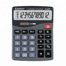 Comix  hot selling cheap price 12 digits Solar and Battery Dual Power desktop calculator